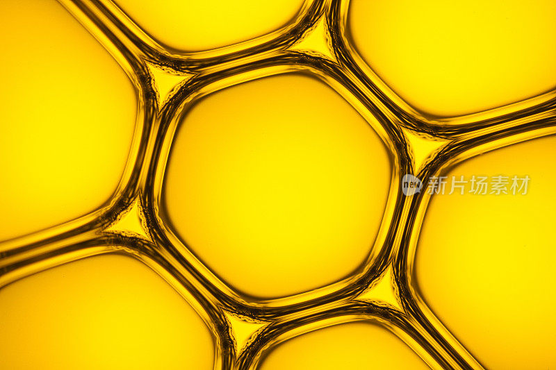 黄色肥皂泡5 -水抽象宏观泡沫背景
